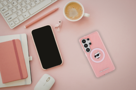 Husa Samsung Galaxy S26 Ultra, IML Choupette Head on KL Repeated Logo MagSafe, Pink [3]