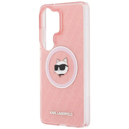 Husa Samsung Galaxy S26 Ultra, IML Choupette Head on KL Repeated Logo MagSafe, Pink [2]