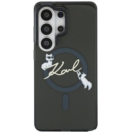 SAMSUNG GALAXY S26 ULTRA - Husa Samsung Galaxy S26 Ultra, IML Choupette Karl Script Logo MagSafe, Black