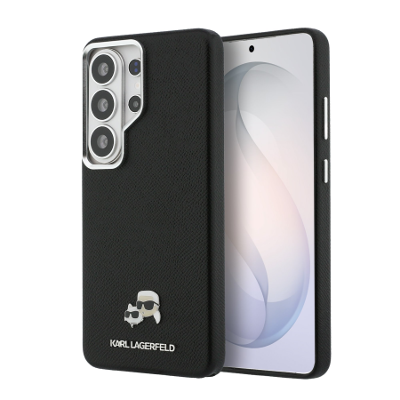 SAMSUNG GALAXY S26 ULTRA - Husa Samsung Galaxy S26 Ultra, Karl Lagerfeld Grained PU Leather K&CH Heads Magnetic, Black