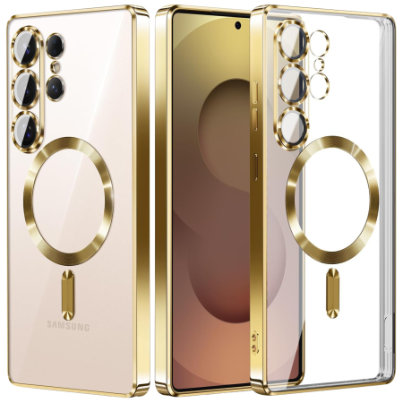 Husa Samsung Galaxy S26 Ultra, Luxury MagSafe cu Protectie Lentile Camera si Anti-Shock, Gold [1]
