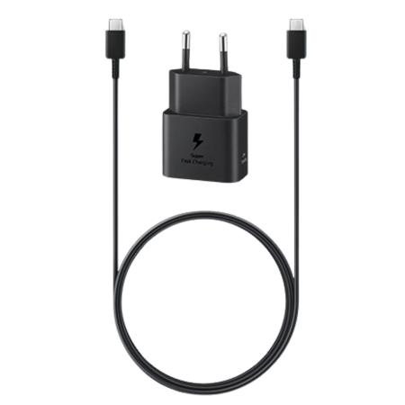 Set Incarcator si cablu Original Samsung USB-C 25W Travel Charger + USB-C Data Cable 1m, Black [4]