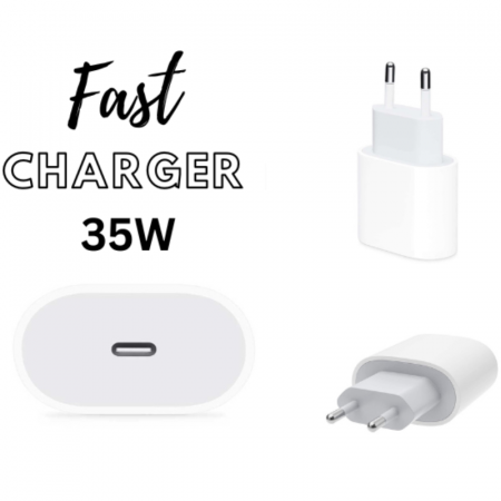 Încărcător Rețea pentru iPhone, PD Fast Charge, Type-C 35W, Alb [1]