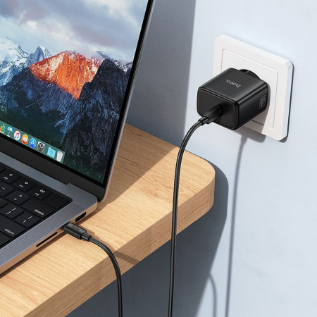 Incarcator Telefon GaN Hoco USB C PD AVS 40W max 60W N83 black [3]
