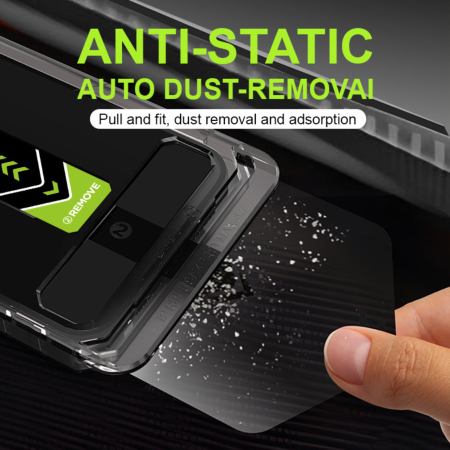 Kit X2 Folii iPhone 16 Pro Max, din Sticla Transparenta, Robotek Titan 2.0 Dust Removal Easy App [8]