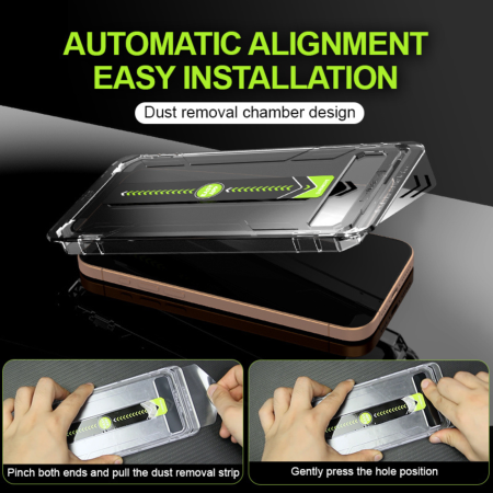 Kit Folie iPhone 17, din Sticla Privacy, Robotek Titan 2.0 Dust Removal Easy App [10]