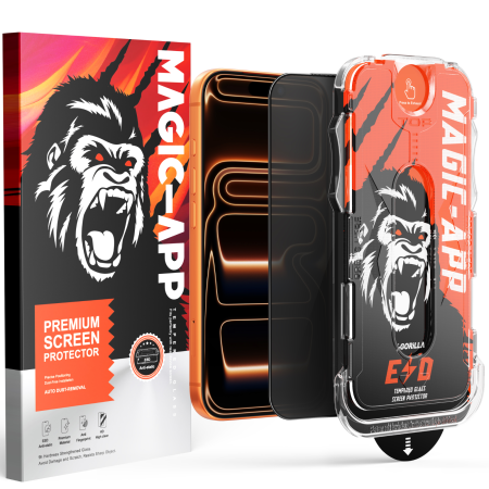 Kit Folie Privacy Gorilla Glass Magic-App iPhone 17