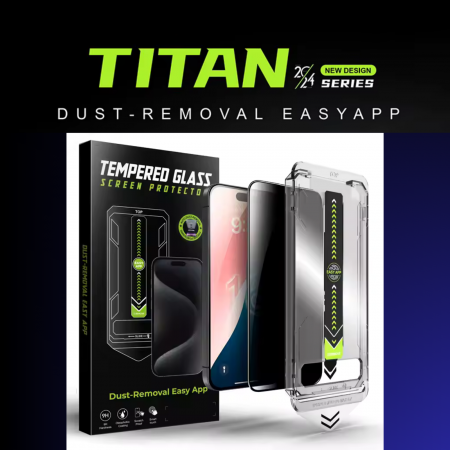 Kit Folie Sticla Privacy, Titan Dust Removal Easy App pentru iPhone 15 Pro Max [13]