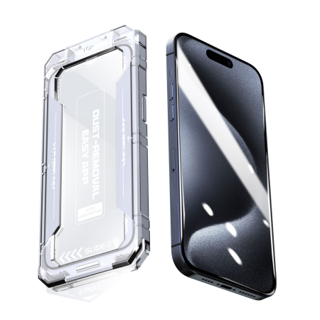 Kit Folie Sticla HD, Ultra Premium Titan Dust Removal Easy App pentru iPhone 14 Pro [2]