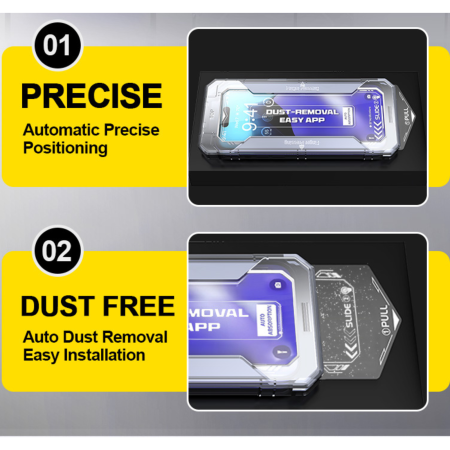 Kit Folie Sticla Privacy, Ultra Premium Titan Dust Removal Easy App pentru iPhone 14 Pro Max [8]
