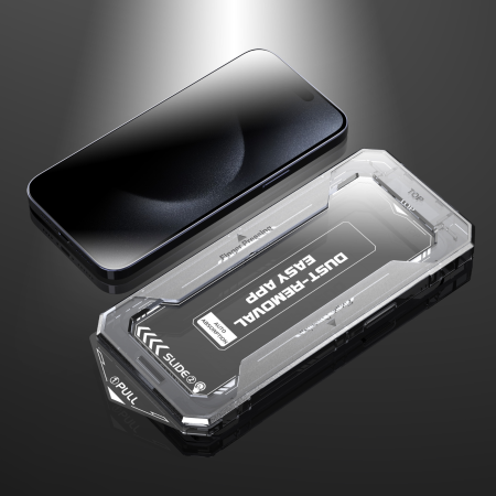 Kit Folie Sticla Privacy, Ultra Premium Titan Dust Removal Easy App pentru iPhone 14 Pro Max [6]