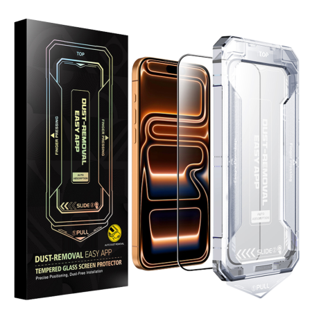 IPHONE 14 PRO - Kit Folie Sticla HD, Ultra Premium Titan Dust Removal Easy App pentru iPhone 14 Pro