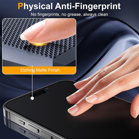 Kit Folie Sticla Mata Purple Light Eyes Protect, Titan Dust Removal Easy App pentru iPhone 16 Pro/ 17 [6]