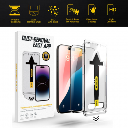 Kit Folie Sticla HD, New Dust Removal Easy App pentru iPhone 16 Pro Max [1]