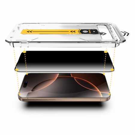 Kit Folie Sticla Privacy, New Dust Removal Easy App pentru iPhone 13/ 13 Pro/ 14/ 16E [3]