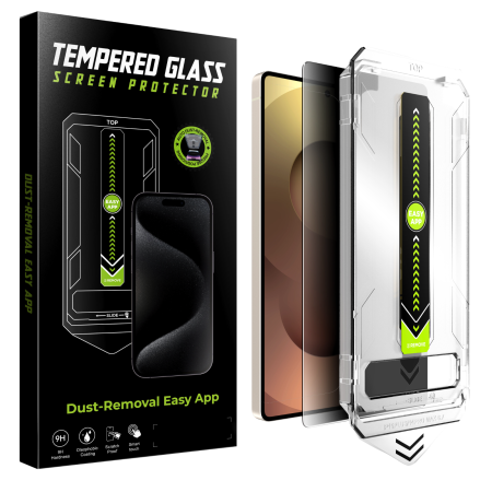 SAMSUNG GALAXY S26 ULTRA - Kit Folie Sticla Privacy, Titan Dust Removal Easy App pentru Samsung Galaxy S26 Ultra