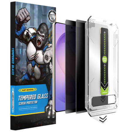 Kit X2 Folii Samsung Galaxy S26 Ultra, din Sticla Privacy, Robotek Titan 2.0 Dust Removal Easy App [1]