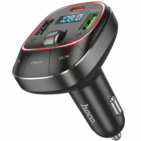 ACCESORII - Modulator auto FM E76 hoco. cu Bluetooth si super fast charger PD45W+QC3.0, Black