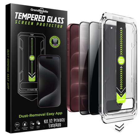 IPHONE 18 PRO MAX - [Pachet 2in1] 2 Folii Sticla Privacy Titan si 1 Kit de instalare Dust Removal Easy App pentru iPhone 18 Pro Max