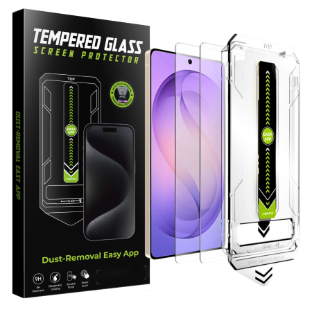 SAMSUNG GALAXY S26 - Pachet X2 Folii Sticla HD Titan si 1 Kit de instalare Dust Removal Easy App pentru Samsung Galaxy S26