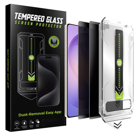 SAMSUNG GALAXY S26 ULTRA - Pachet X2 Folii Sticla Privacy Titan si 1 Kit de instalare Dust Removal Easy App pentru Samsung Galaxy S26 Ultra