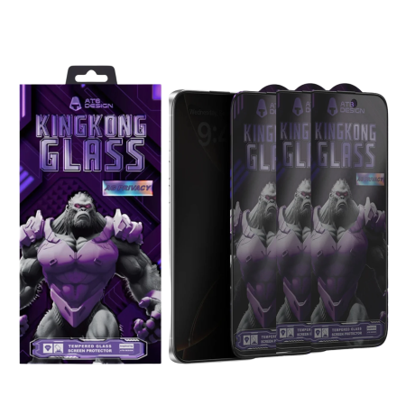 IPHONE 17 PRO - Pachet X3 Folii ATB Privacy Mate, Anti-Amprente, KingKong Diamond Armor pentru iPhone 17 Pro