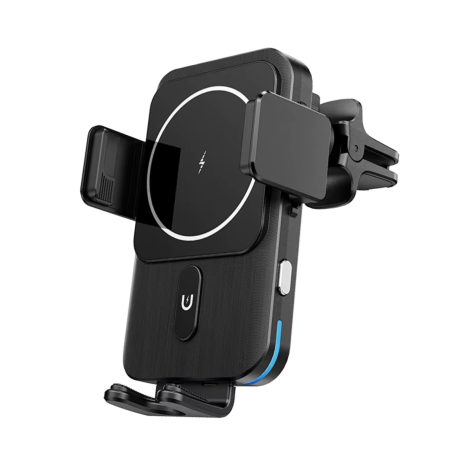 Suport Auto Inteligent Fast Charger Wireless 15W, Negru