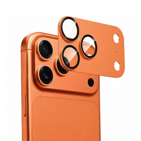 IPHONE 17 PRO - Protectie Camera iPhone 17 Pro, ATB Full Security Glass AR+AF, Orange