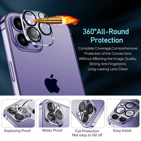 Protectie Camera, iPhone 16 Pro/ 16 Pro Max, Ultra HD, 9H Tempered Premium Nano Glass [9]