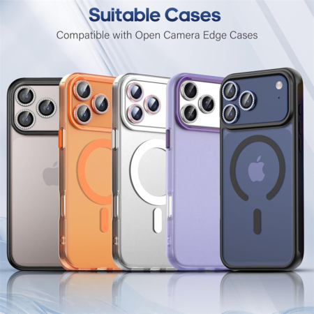 Protectie Camera iPhone 17 Pro/ 17 Pro Max, Diamond Style, Silver [9]