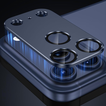 Protectie Camera iPhone 17 Pro, Full Glass, Deep Blue [2]