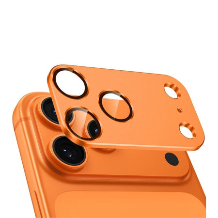 IPHONE 17 PRO - Protectie Camera iPhone 17 Pro, Full Glass, Orange