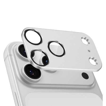 IPHONE 17 PRO MAX - Protectie Camera iPhone 17 Pro Max, Full Glass, Silver