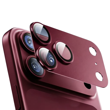 IPHONE 18 PRO MAX - Protectie Camera iPhone 18 Pro Max, Techsuit Full Glass, Burgundy