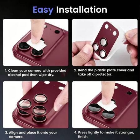 Protectie Camera iPhone 18 Pro Max, Techsuit Full Glass, Burgundy [11]