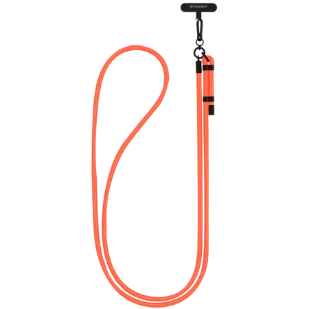 ACCESORII - Rope Crossbody Strap (RCS1-81) - for Phones, Carabiner, Nylon Braided, Durable, Adjustable - Sunset Orange