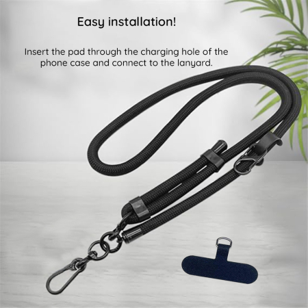 Rope Crossbody Strap (RCS1-81) - for Phones, Carabiner, Nylon Braided, Durable, Adjustable - Sunset Orange [3]
