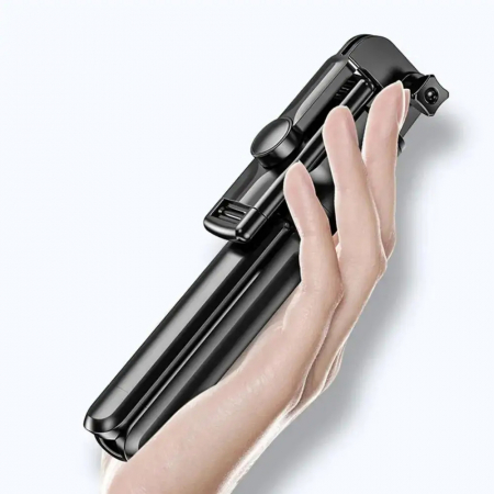 Selfie Stick si Suport trepied stabil și compact cu telecomandă Bluetooth (S03), 68cm - Black [5]