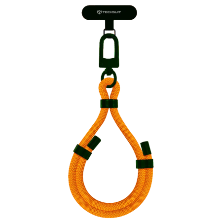 ACCESORII - Șnur de mână (RWS1-03) pentru telefoane, cu carabina, împletitură din nailon durabil, reglabil si universal – Orange