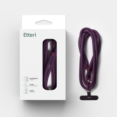 Șnur universal de gât Etteri pentru telefoane, culoare cireș închis [8]