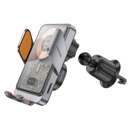 Suport auto cu incarcare wireless Hoco 15 W cu orificiu de ventilație HW7 gri [5]