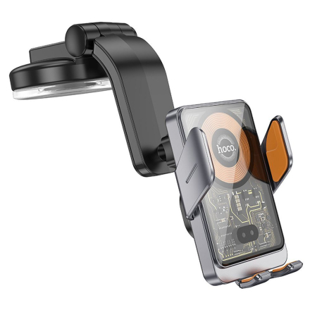 Suport auto cu incarcare wireless Hoco 15 W pentru parbriz / bord HW8 negru [7]