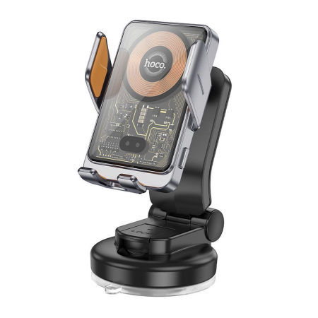 Suport auto cu incarcare wireless Hoco 15 W pentru parbriz / bord HW8 negru [5]