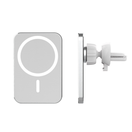 Suport Auto din aluminiu cu MagSafe si Incarcare Wireless, Alb [1]