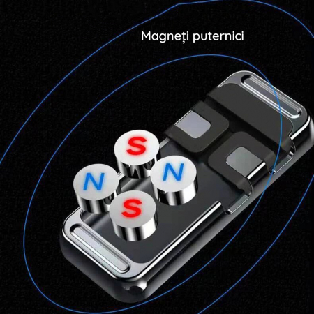 Suport Magnetic cu Autoadeziv si Organizator Cabluri, Black [6]