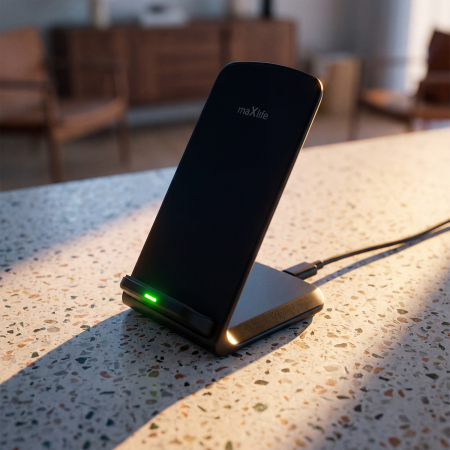 Suport si Incarcator Maxlife MXWC-07 wireless charger 15W black [4]