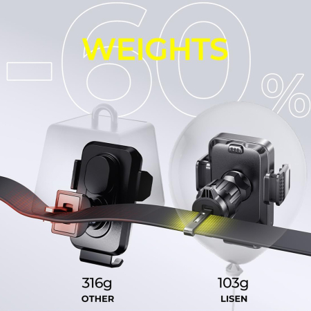 Suport Telefon Lisen 15W Wireless Charger, 360° Adjustment, Black [1]