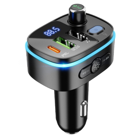 Transmițător auto Bluetooth Hoco 2 x USB A + USB C QC3.0 PD 20W E62 negru [5]