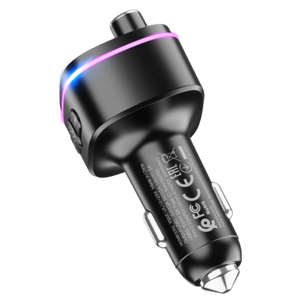 Transmițător auto Bluetooth Hoco 2 x USB A + USB C QC3.0 PD 20W E62 negru [3]
