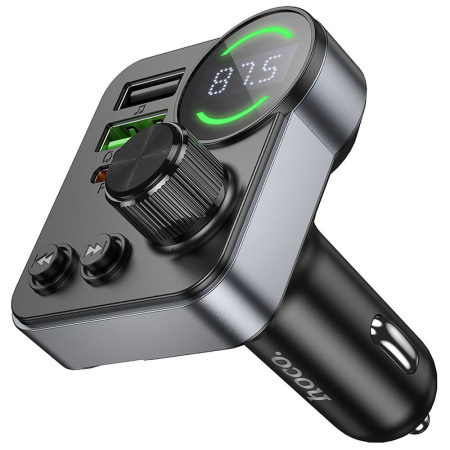 ACCESORII - Transmițător auto Bluetooth Hoco 2 x USB A + USB C QC3.0 PD 48W E86 negru